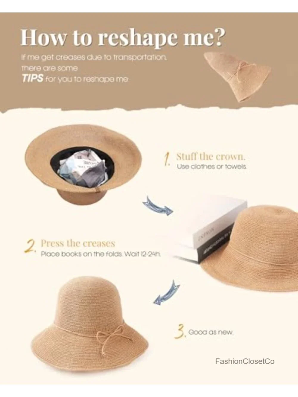 Handmade Paper Straw Sun Hat Foldable Packable Floppy Brim Travel Essential